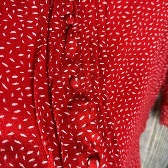 Sam Button Down Shirt- Red Multi- Size Medium - Picture 4 of 12
